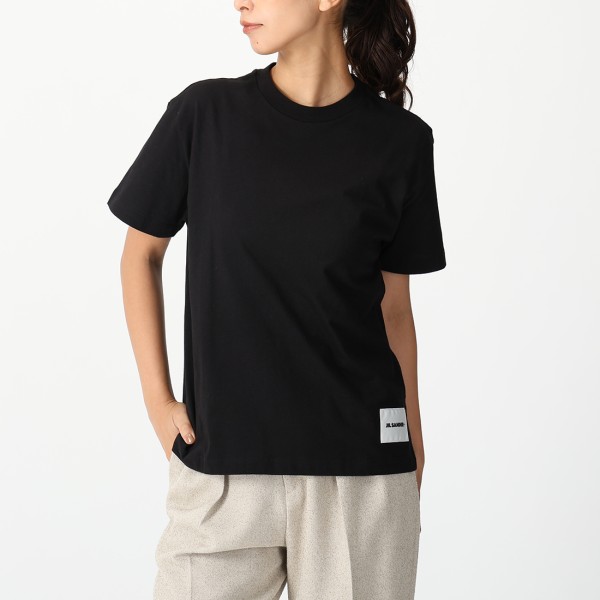 ジルサンダー Tシャツ カットソー オーガニックコットン ブラック レディース JIL SANDER J40GC0001 J45048 001