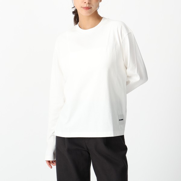 ジルサンダー Tシャツ カットソー オーガニックコットン ホワイト レディース JIL SANDER J40GC0002 J45048 100