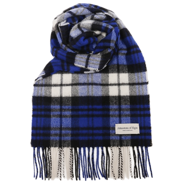 ジョンストンズ マフラー ホワイト ブルー メンズ レディース ユニセックス JOHNSTONS WA000016 KU0123 小判の通販は