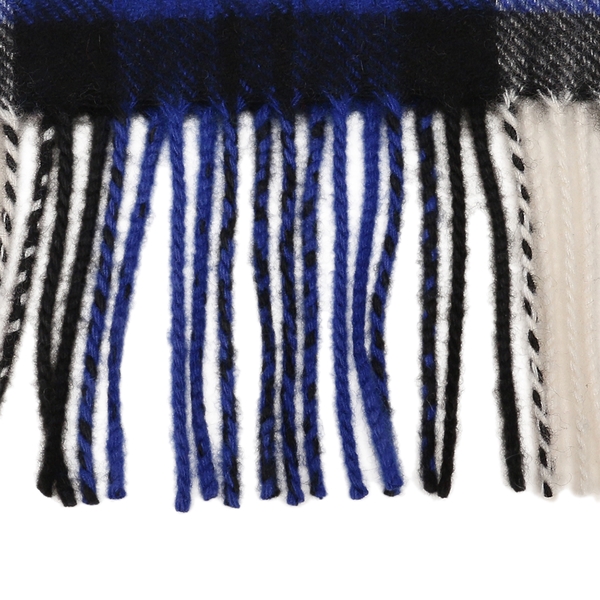 ジョンストンズ マフラー ホワイト ブルー メンズ レディース ユニセックス JOHNSTONS WA000016 KU0123 小判の通販は