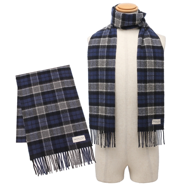 ジョンストンズ マフラー ブルー マルチカラー メンズ レディース ユニセックス JOHNSTONS WA000016 KU0127 小判の通販は