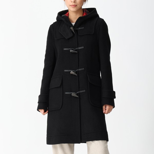 ロンドントラディション コート エリカ ダッフルコート メルトン ブラック レディース LONDON TRADITION ERICA LT65