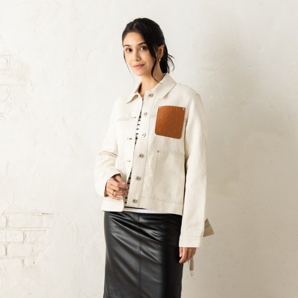 ロエベ ジャケット ワークウェアジャケット アナグラム ホワイト レディース LOEWE S359Y02XB7 2370