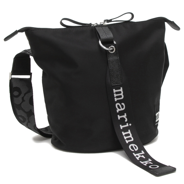 マリメッコ ショルダーバッグ キャリーオール 花柄 ブラック レディース MARIMEKKO 091923 009