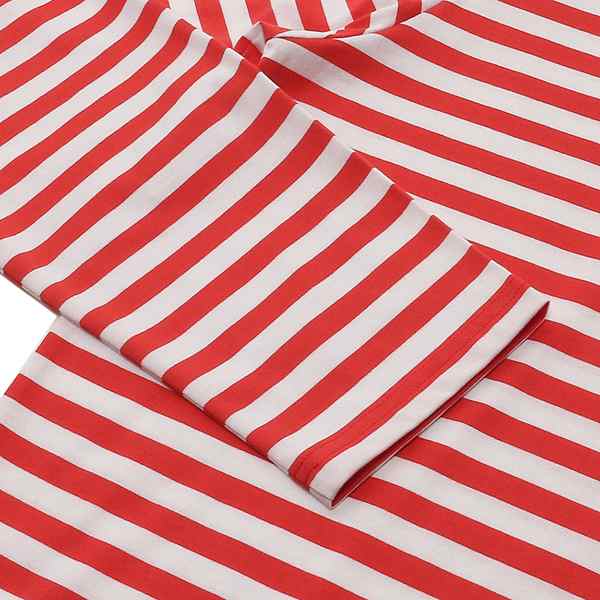 マリメッコ Tシャツ・カットソー ロングTシャツ ストライプ レッド レディース MARIMEKKO 092096 865 TASARAITA LONGSLEEVE RED WHITE