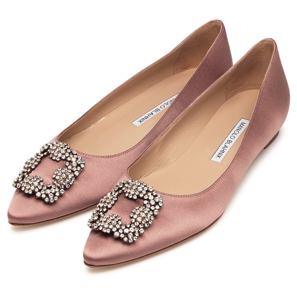 マノロブラニク パンプス バレエシューズ フラットシューズ ハンギシ ピンク レディース MANOLO BLAHNIK 9XX 0349 6555