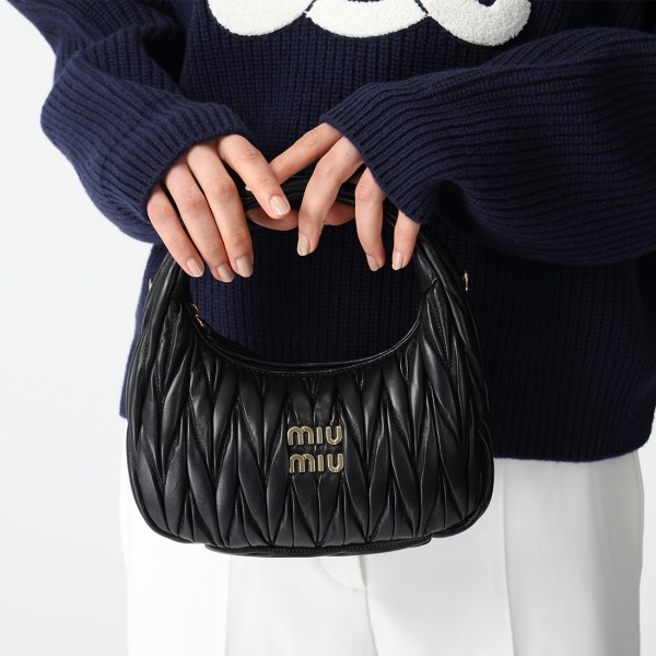 ミュウミュウ ハンドバッグ ショルダーバッグ ワンダーマテラッセ ホーボーバッグ ミニバッグ レディース MIU MIU 5BC125 N88 F0002 OOY