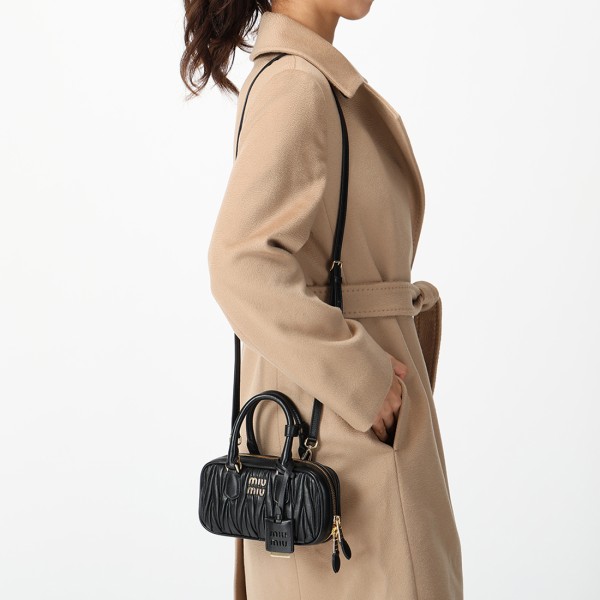 ミュウミュウ ハンドバッグ ショルダーバッグ マテラッセ アルカディ ミニ ブラック レディース MIU MIU 5BP088 AN88 F0002