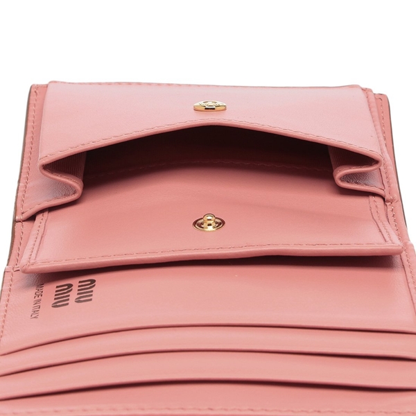 ミュウミュウ 三つ折り財布 ピンク ブラウン レディース MIU MIU
