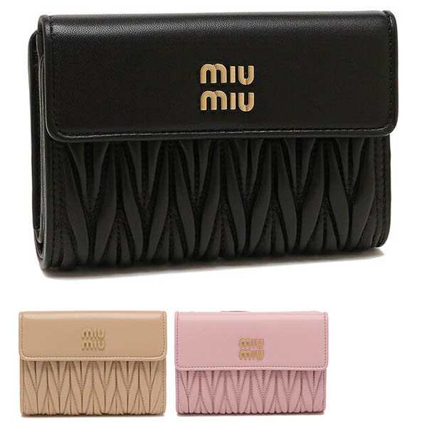 ミュウミュウ 二つ折り財布 マテラッセレザー ミニ財布 レディース MIU