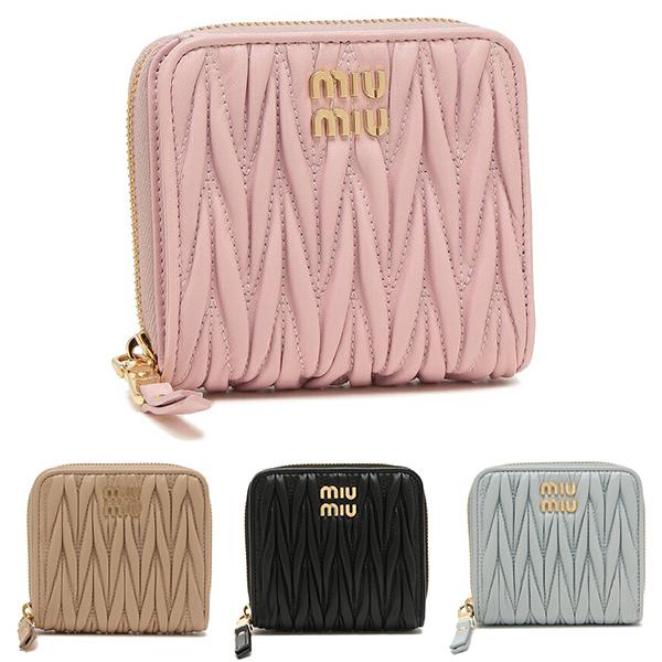 ミュウミュウ 二つ折り財布 マテラッセ ミニ財布 レディース MIU