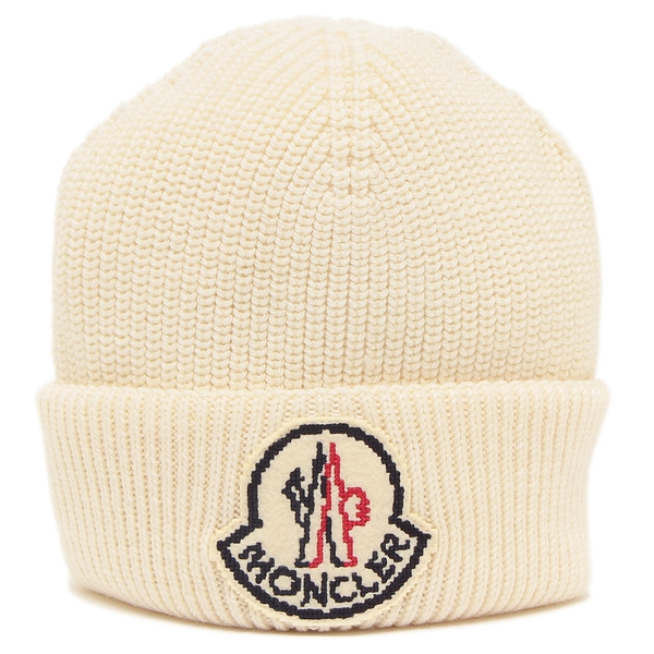 モンクレール　ニット帽 ホワイト MONCLER 【並行輸入品】モンクレール ニット帽 レディース