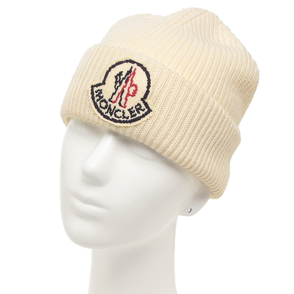 モンクレール　ニット帽 ホワイト MONCLER 【並行輸入品】モンクレール ニット帽 レディース