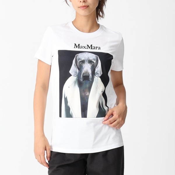 マックスマーラ Tシャツ カットソー チプリア ホワイト ブラック レディース Max Mara 2421946071600 013の通販は