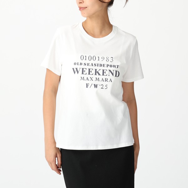 マックスマーラ Tシャツ カットソー ウィークエンド コットン ホワイト レディース Max Mara GUGLIA 001 2525976031600