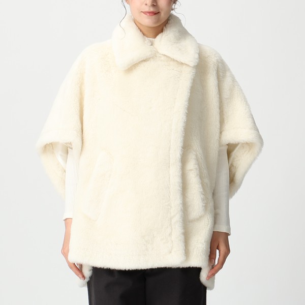 マックスマーラ ケープ コート テベ テディベア ケープ ポンチョ ホワイト レディース Max Mara TEBE1 001 2524736122600