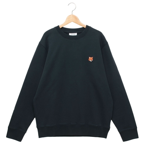 メゾンキツネ スウェット トレーナー フォックスヘッド 刺しゅうパッチ 長袖 ネイビー メンズ MAISON KITSUNE PM00303KM0340 0413