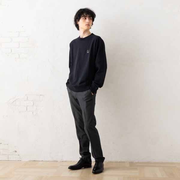 メゾンキツネ スウェット ボールド フォックスヘッド パッチ ブラック