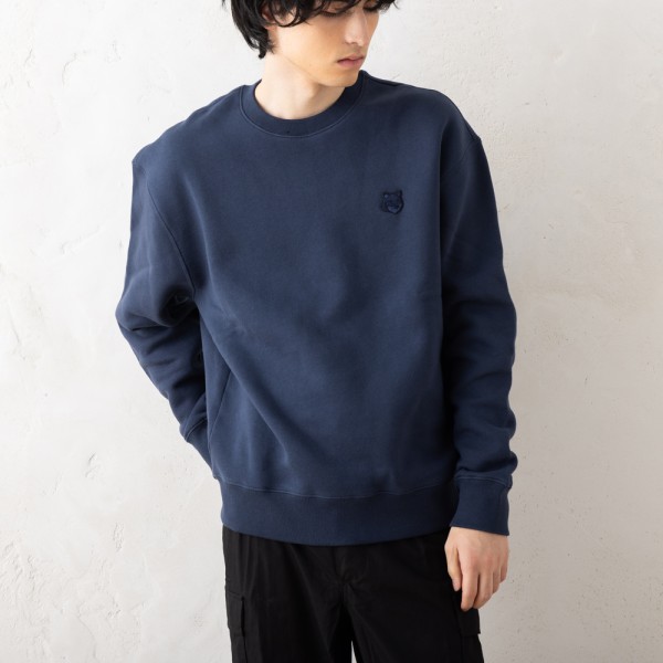 メゾンキツネ スウェット ボールドフォックスヘッド パッチ ネイビー メンズ MAISON KITSUNE MM00316 KM0307 P476の通販は 30,800円