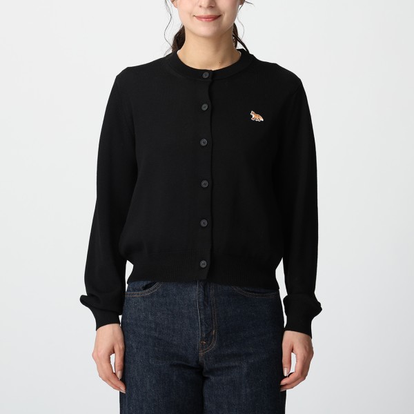 メゾンキツネ カーディガン ボレロ ベイビーフォックス ブラック レディース MAISON KITSUNE PW00502 KT1181 P199