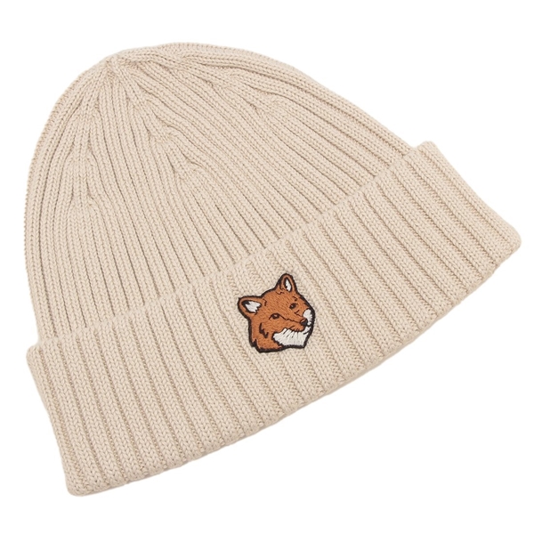 メゾンキツネ ニット帽 ビーニー フォックスヘッド ベージュ メンズ レディース ユニセックス MAISON KITSUNE PM06111KT1140 P205