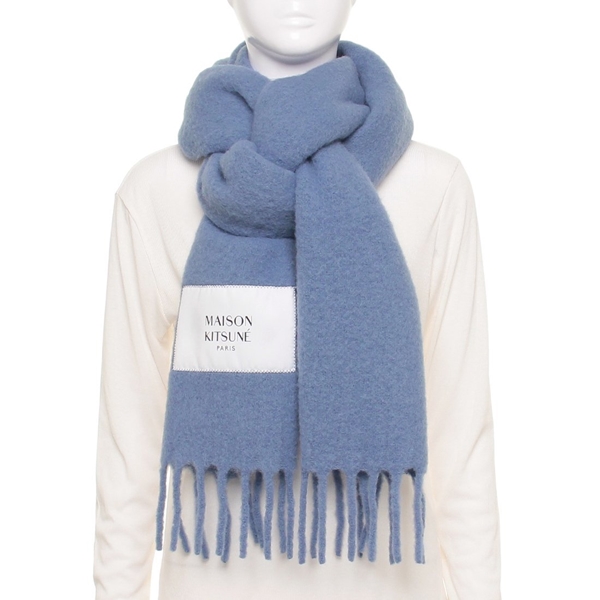 メゾンキツネ マフラー ブルー レディース MAISON KITSUNE LM06206 WA0022 0331