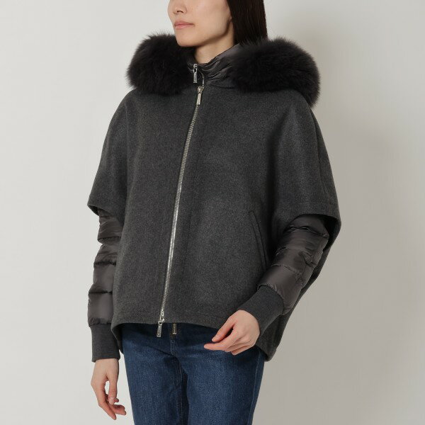 【訳ありアウトレット】ムーレー アウター ダウンジャケット コート ペガソ グレー ブラック レディース MOORER PEGASO-CZI V2389 PEGASO CZI DOWN JACKET DARK GREY NERO【ラッピング不可商品】