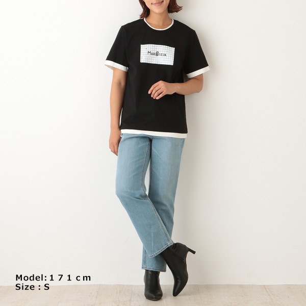 エムエムシックス メゾンマルジェラ Tシャツ ブラック レディース MM6