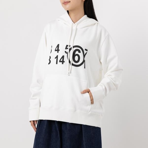 エムエムシックス メゾンマルジェラ スウェットシャツ フーディー オフホワイト レディース MM6 Maison Margiela S52GU0191 S25537 101