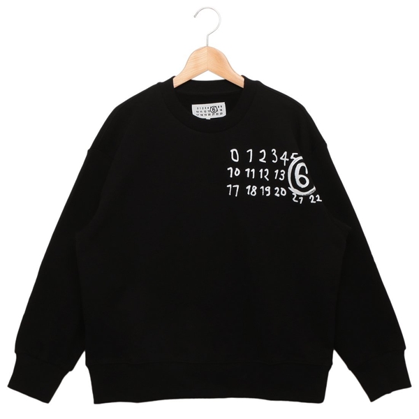 エムエムシックス メゾンマルジェラ スウェット ロゴ レディース ブラック ガールズ MM6 Maison Margiela M60896 MM02X M6900