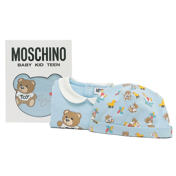モスキーノ ベビー服 ベビー用品 テディベア ロンパース　帽子 ブルー キッズ MOSCHINO MMY056 LBA00 40304の通販は