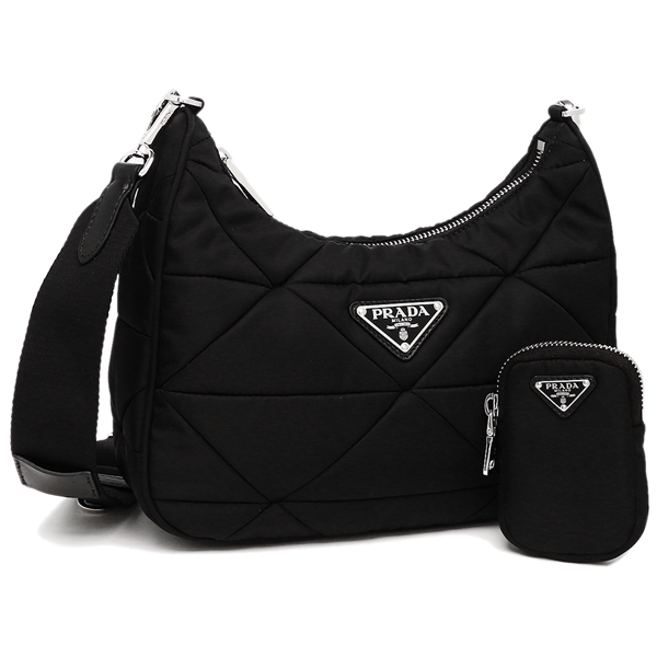 プラダ ショルダーバッグ パデットリナイロン トライアングルロゴ ブラック レディース PRADA 1BC151 RDJN B9O F0002の通販は