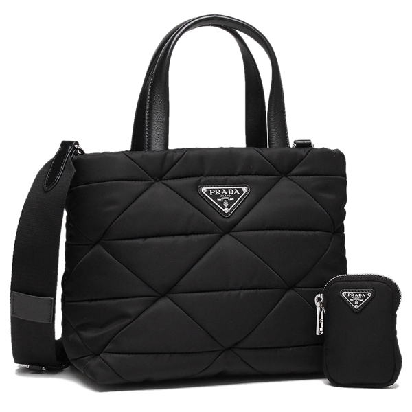 プラダ ハンドバッグ ショルダーバッグ パデッドリナイロン PADDED RE-NYLON TOTE BAG ブラック レディース PRADA 1BG373 RDJN B9O F0002の通販は