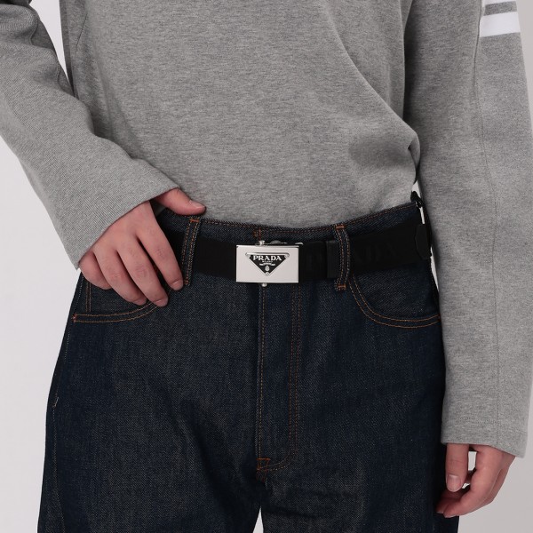 プラダ ベルト トライアングルロゴ ブラック メンズ PRADA 2CN085 2DKF F0002の通販は