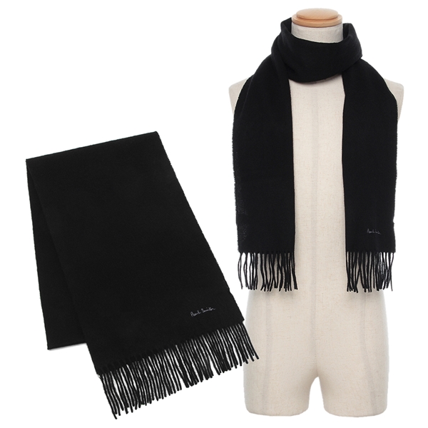 ポールスミス マフラー ロゴ フリンジ ブラック メンズ レディース ユニセックス PAUL SMITH M1A 933D AS04 79の通販は 7,800円