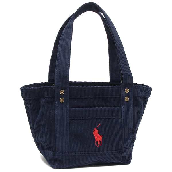 ポロラルフローレン ハンドバッグ ミニトート ネイビー レッド レディース POLO RALPH LAUREN 2AR098 BCV