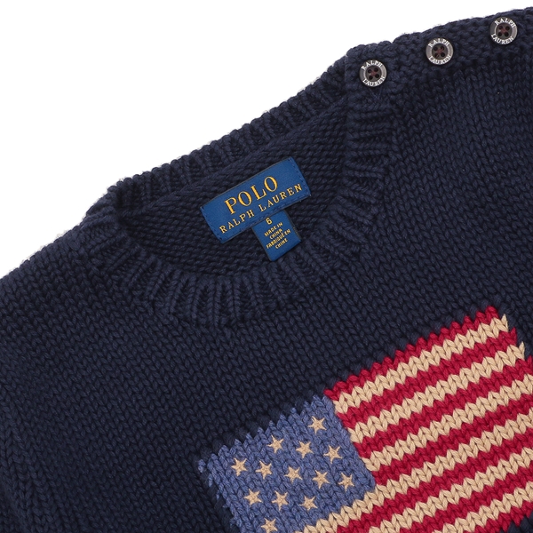 ポロラルフローレン 子供服 ニット セーター フラッグ ネイビー キッズ POLO RALPH LAUREN 312668609001 NVY ポロラルフローレン 子供服 ニット セーター フラッグ ネイビー