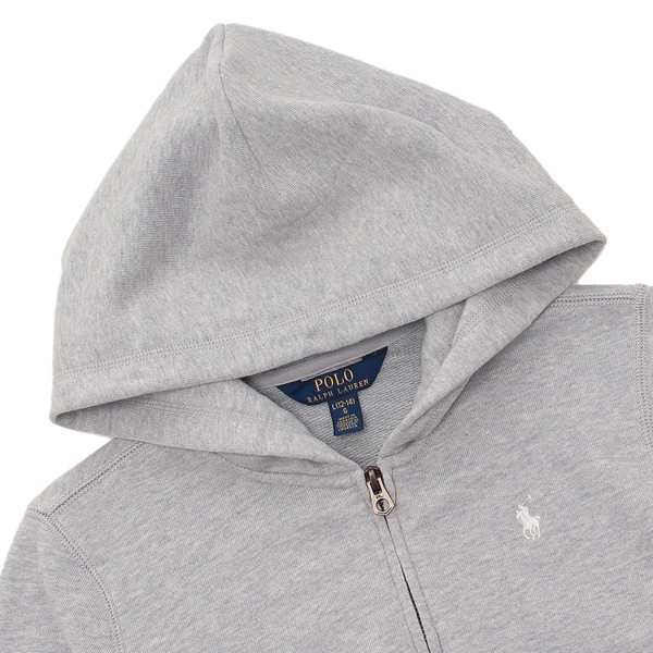 ポロラルフローレン 子供服 コットンブレンドフリース フーディ グレー ボーイズ RALPH LAUREN 313698766004 GR ポロラルフローレン 子供服 コットンブレンドフリース フーディ グレー