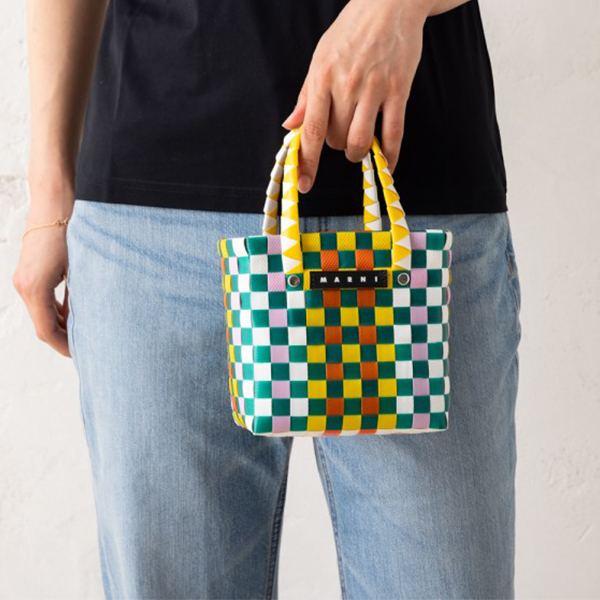 マルニ かごバッグ マルチカラー ウーブン マイクロ バスケット オレンジ レディース MARNI M00178M00I WMW55F 0M215