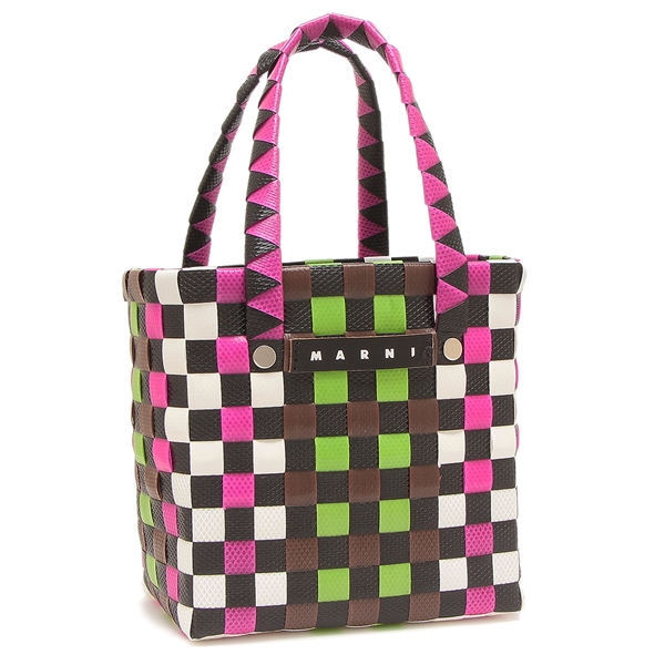マルニ かごバッグ マルチカラー ウーブン マイクロ バスケット ピンク レディース MARNI M00178M00I WMW55F 0M340