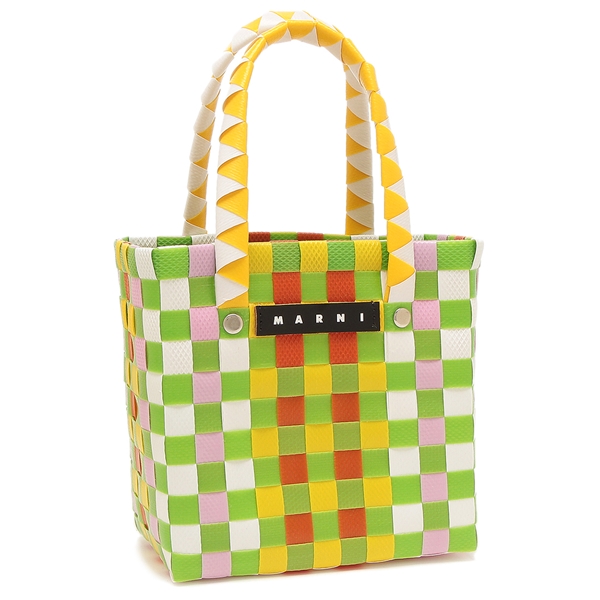 マルニ かごバッグ マルチカラー ウーブン マイクロ バスケット グリーン レディース MARNI M00178M00I WMW55F 0M536