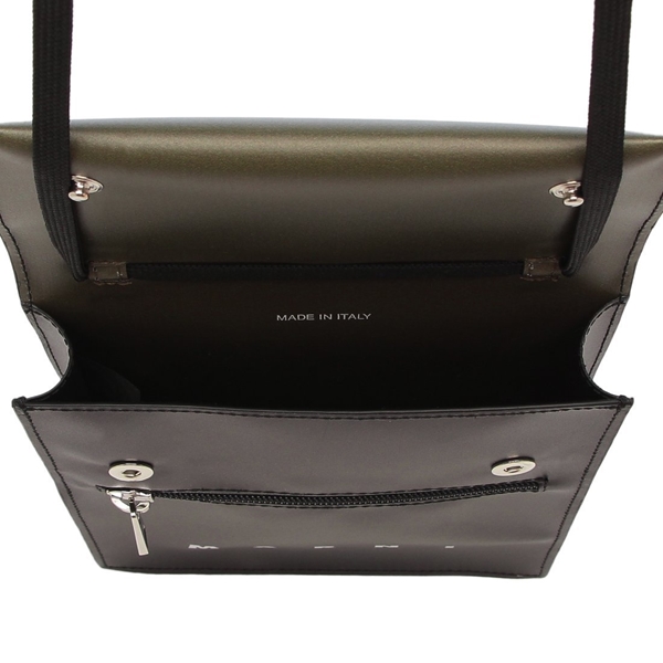 マルニ ショルダーバッグ トライベッカ ブラック カーキグリーン