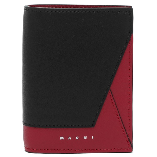 マルニ 二つ折り財布 ミニ財布 ブラック レッド メンズ MARNI