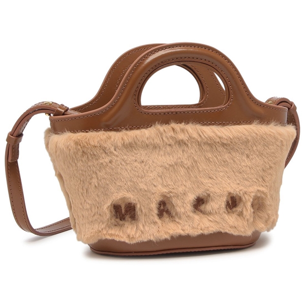 マルニ ハンドバッグ ショルダーバッグ トロピカリア マイクロバッグ フェイクファー ブラウン レディース MARNI BMMP0067U0 P8681 00V42