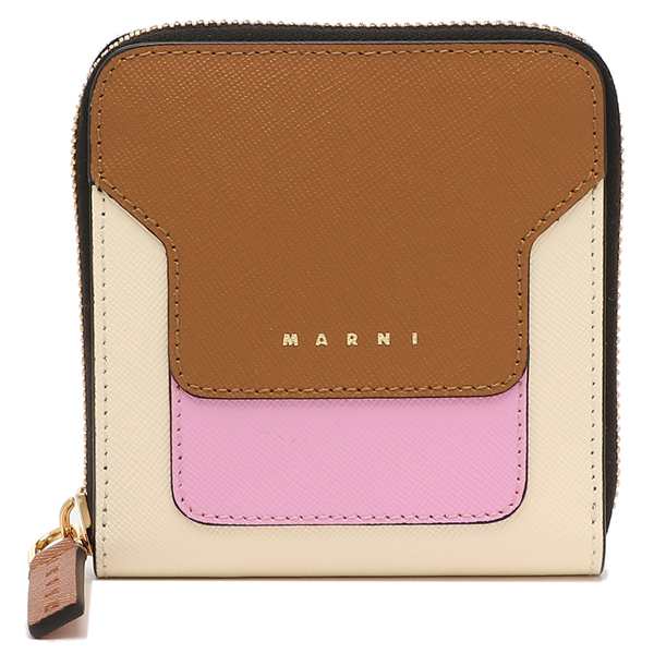 貴重 マルニ 二つ折り財布 トランク ミニ財布 ブラウン マルチカラー メンズ レディース MARNI PFMOQ09U09 LV520  Z565N【返品OK】