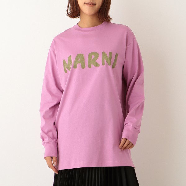 マルニ Tシャツ 長袖Tシャツ トップス ピンク レディース MARNI USCS11 ...