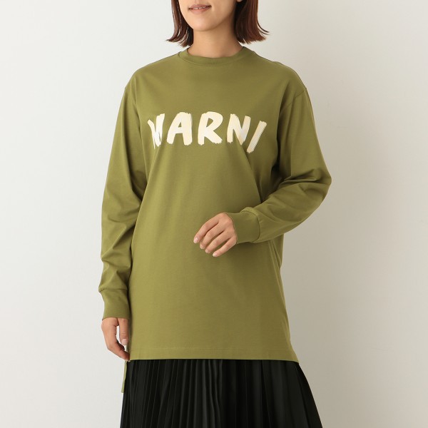 マルニ Tシャツ 長袖Tシャツ トップス グリーン レディース MARNI ...