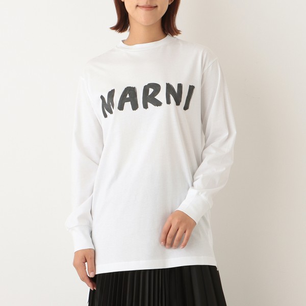 マルニ Tシャツ 長袖Tシャツ トップス ホワイト レディース MARNI