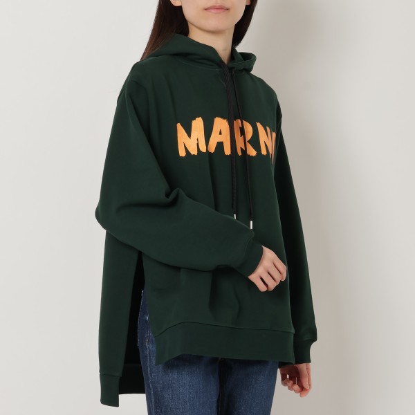 マルニ パーカー フーディー オーバーサイズ オーガニックコットン グリーン レディース MARNI FLJE0179P1 USCU88 LOV89