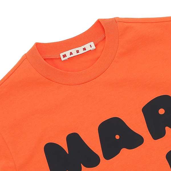 マルニ Tシャツ・カットソー ロゴプリントクルーネックTシャツ キッズ ロゴ オレンジ キッズ MARNI M00934M00HZ MT163U 0M428の通販は